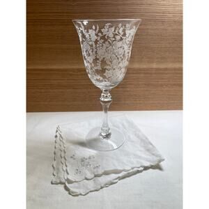Tiffin Franciscan Rambling Rose water goblet floral pattern
